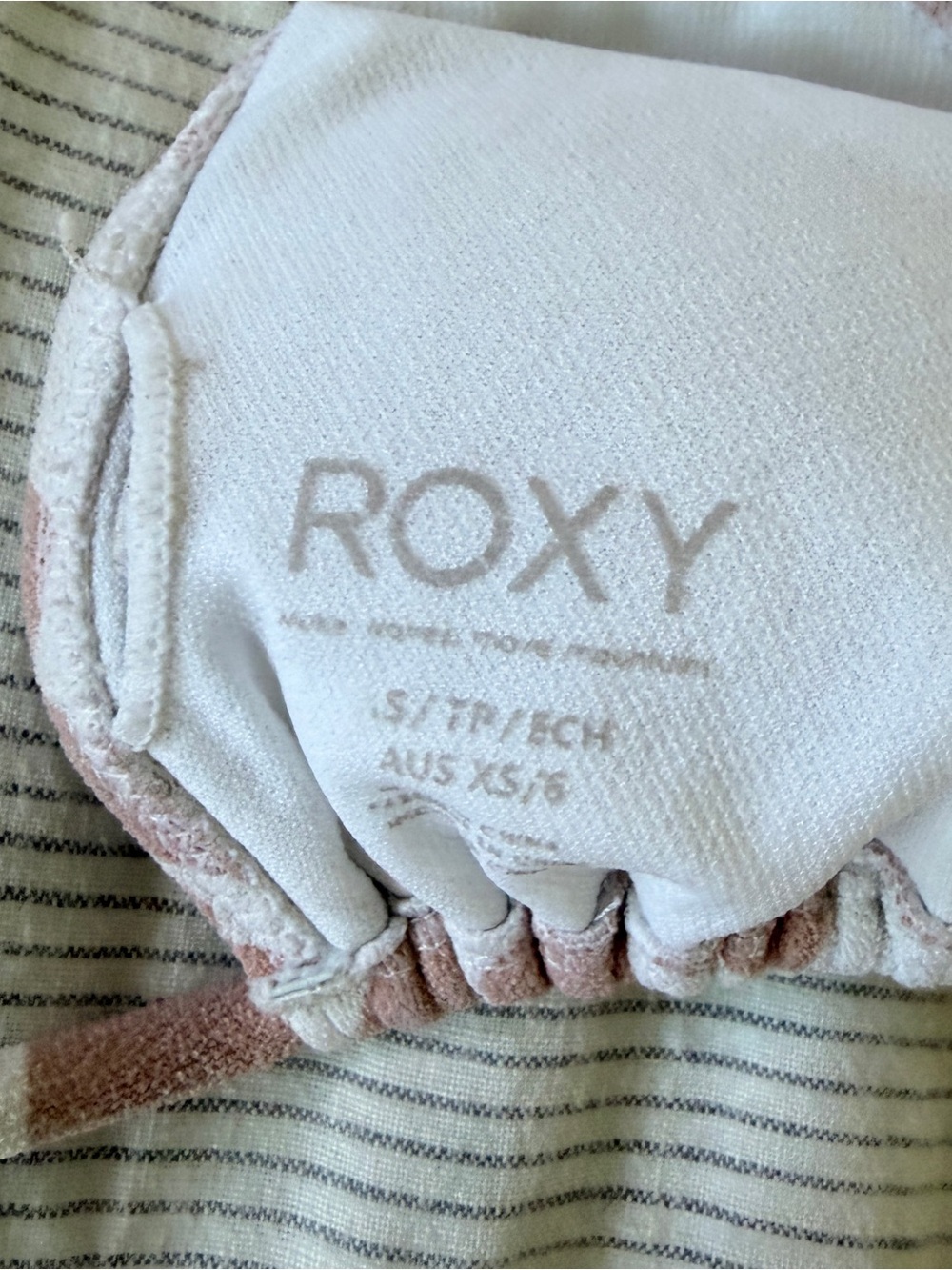 Roxy Pink and Cream Checkered Bikini - Picture 4 of 4